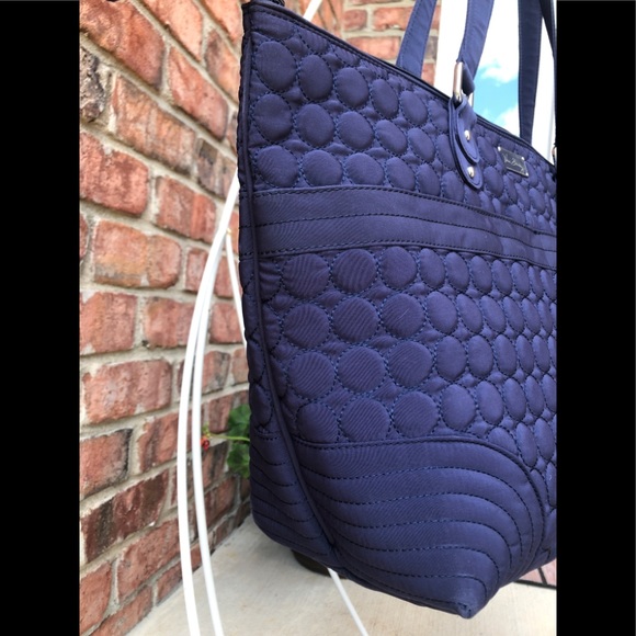 Vera Bradley Quilted Blue Microfiber Diaper Tote - Picture 4 of 12
